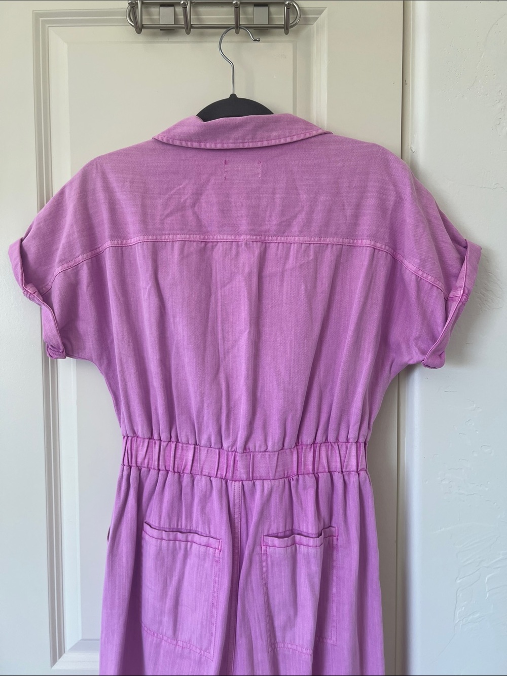 Universal Thread Lavender-Pink Button-Front Tie-Waist Jumpsuit - Picture 6 of 7